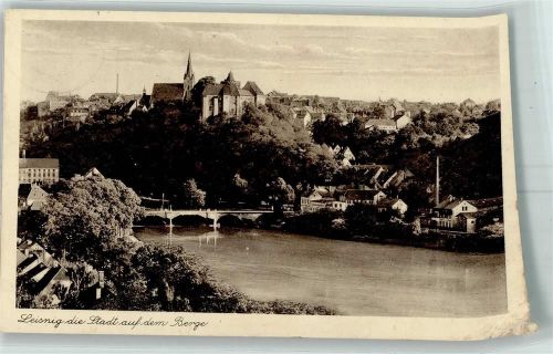 Leisnig Brücke Schloss Scan verzogen
