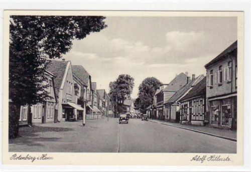 Rotenburg Rotenburg mit Adolf Hitlerstraße ungelaufen Top Erhaltung. WK II