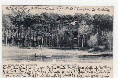 Berlin Wilmersdorf, Grunewald mit Onkel Toms Hütte gelaufen von 1906 kleiner Knick oben links, leicht stockfleckig, sonst gut erhalten