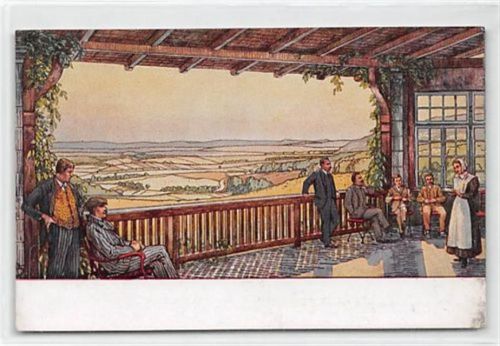 Kirchheimbolanden, Künstlerkarte. ein Ausblick vom Erholungsheim ungelaufen Leicht fleckig, sonst gut erhalten
