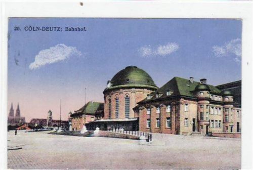 Köln Deutz 105 Köln - Deutz mit Bahnhof gelaufen von 1915. Gute Erhaltung.