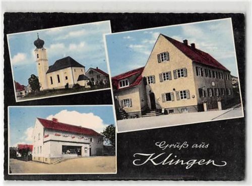 Klingen. ein Blick auf die Kirche ungelaufen Leicht fleckig, sonst gut erhalten