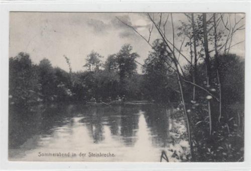 Sommerabend in der Steinbreche gelaufen, 1914. Leichter Stempeldurchdruck, kleiner Knick oben und unten rechts, sonst gut erhalten