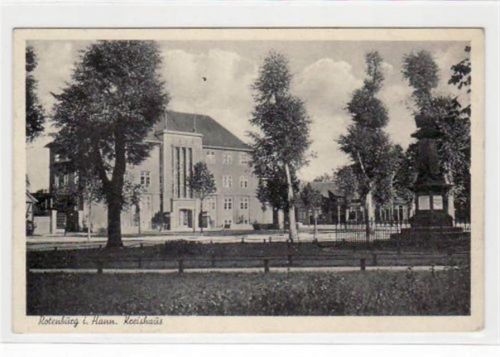 Rotenburg Rotenburg mit Kreishaus. Feldpost, Stempel von 1939. Gute Erhaltung.