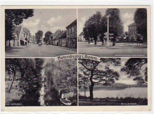 Rotenburg Rotenburg, 4 Abbildungen mit Partie am Pferdemarkt ungelaufen kleiner Knick oben und unten rechts, sonst gut erhalten