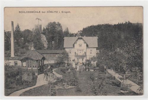 Schlossmühle bei Zöblitz im Erzgebirge ungelaufen Leicht fleckig, leichte Abschürfungen, sonst gut erhalten