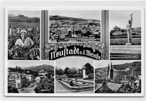 Neustadt Neustadt. Kriegerdenkmal, eine Weinlese, eine Bahnhof gelaufen. Marke entfernt. Gute Erhaltung.