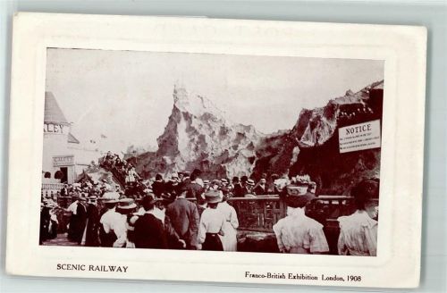 London Franco-British Exhibition Amusement Park Volksfest Karussel Achterbahn Scenic Railway Gewerbeausstellung 1908