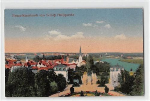 Hanau-Kesselstadt vom Schloß Philippsruhe ungelaufen Leichter Bug unten rechts, sonst gut erhalten