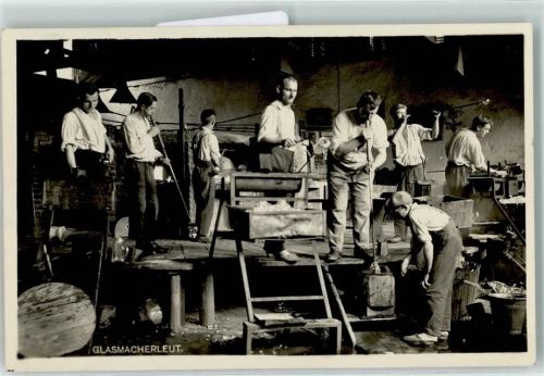 Zwiesel 1934 Glasmacherleut bei der Arbeit Bayer. Wald