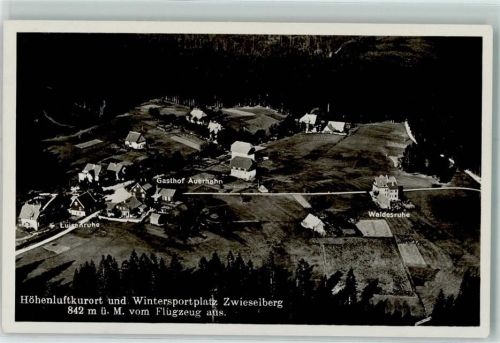 72250 W7290 Zwieselberg , Württ - Fliegeraufnahme Gasthaus Auerhahn Luisenruhe Waldesruhe Wintersportplatz