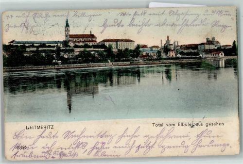 Litomerice 1905 Vom Elbufer gesehen