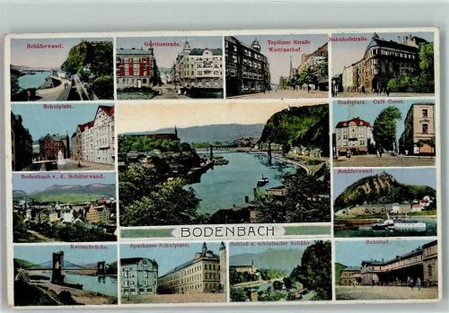 Decin Schäferwand Goethestraße Teplitzer Straße Bahnhofstraße Stadtplatz Kettenbrücke Bahnhof Cafe Corso Schulplatz