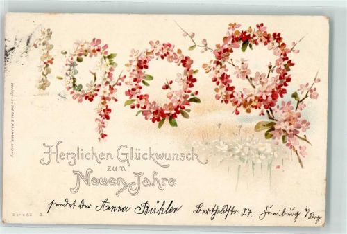 Neujahr 1900 in Blüten