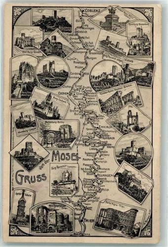 Alf Ort lt. Stempel Gruss von der Mosel Burg Cochem