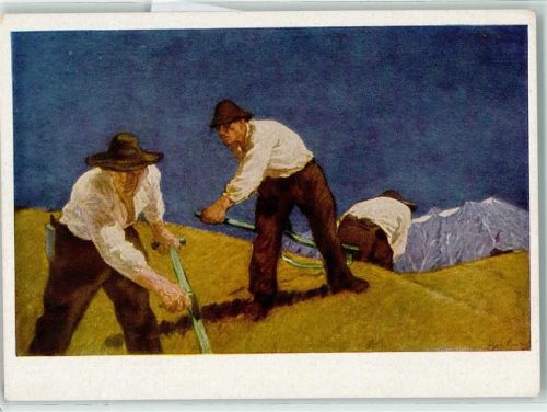 sign. Albin Egger-Lienz , Bergmäher AK