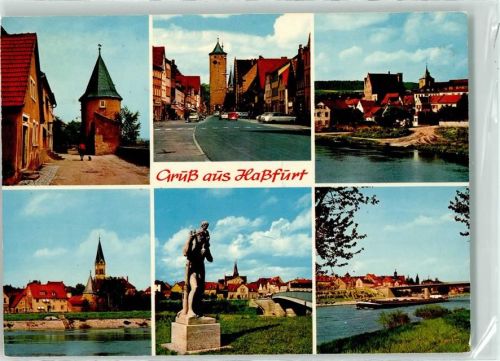 Haßfurt Oberer Turm Fröschturmm Rheinschiff Brücke Denkmal Oldtimer