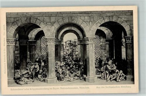 München 1900 Max Schmederer Krippensammlung im Bayr. Museum München - Sicilianische Abteilung AK