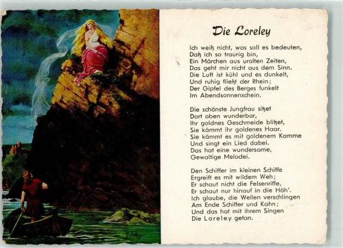 1968 sign. Hoffmann H. Die Jungfrau auf dem Felsen
