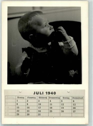 Serie Kalender : Juli 1940 Kleinkind
