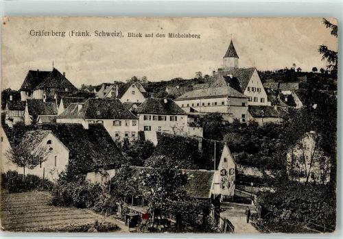 91322 W8554 Gräfenberg , Oberfr 1914 Gebrauchsspuren Blick auf den Michelsberg