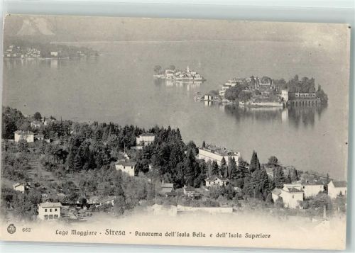 Stresa Blick auf die Insel Bella und Insel Superiore Lago Maggiore
