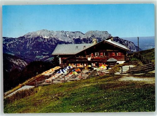 83471 W8240 Oberau b Berchtesgaden - Rossfeld-Skihütte Sonnenterrasse Hüttenstempel