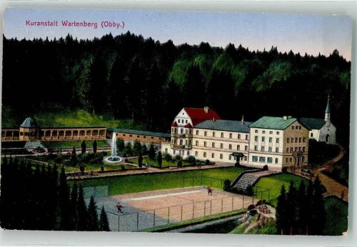 85447 W8059 Wartenberg , Oberbay - Kuranstalt Springbrunnen Kirche Kapelle Tennis Auto Park