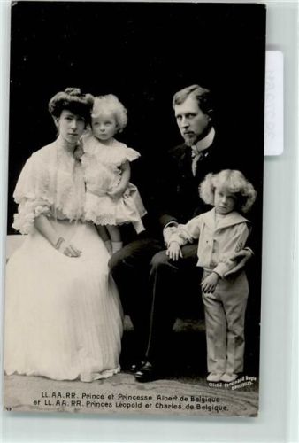 Brüssel Prinz Albert und Prinzessin Elisabeth mit Kindern Prinz Leopold und Charles
