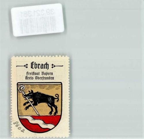 Ebrach Vignette Wappen Freistaat Bayern Kreis Oberfranen