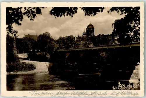 Sagan Zagan Foto AK Die schöne Boberstadt mit Blick auf die Stadtpfarrkirche