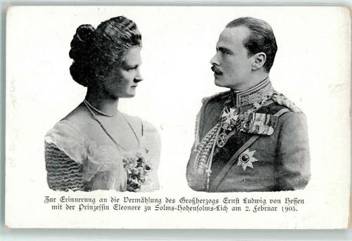 1905 Erinnerung Vermählung Großherzog Ernst Luddwig und Prinzessin Eleonore zu Solms Hohensolms Lich