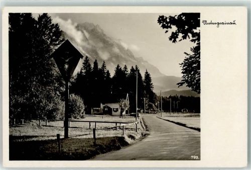 82491 W8104 Untergrainau Foto AK Jesuskreuz