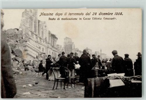 98100 Messina 1908 - Erdbeben vom 28. 12.1908 Posto di medicazione in Corso Vittorio Emanuele