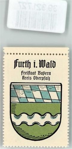 Furth im Wald Vignette Wappen Freistaat Bayern Kreis Oberpfalz