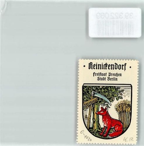 10115 W1000 Reinickendorf - Vignette Wappen Freistaat Preußen Stadt Berlin
