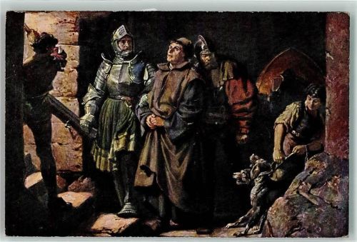 Wartburg Reformationszimmer Luthers Ankunft AK