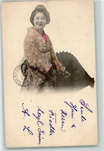 Frau Kimono Volkstyp Schirm Volkstypen / Brauchtum Japan 1902