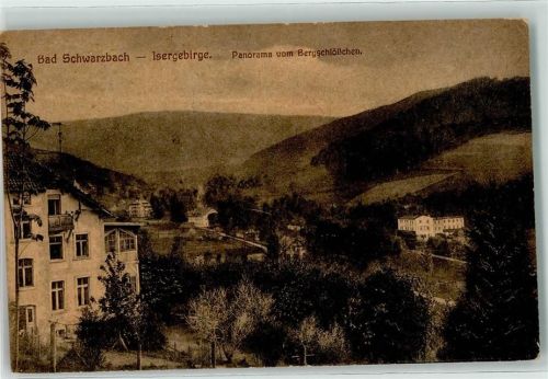 Bad Schwarzbach Czerniawa Zdroj 1920 - Isergebirge Blick vom Bergschlösschen