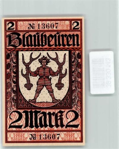 Blaubeuren Notgeld 2 MarkNr. 13607 Blaubeuren