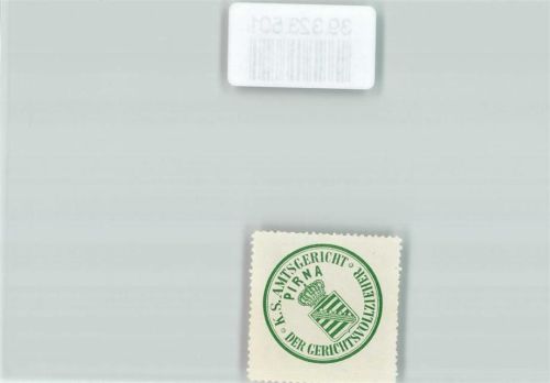 Pirna Amtsgericht Sachsen Gerichtsvollzieher Krone Wappen Grün Weiß