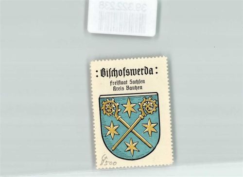 Bischofswerda Vignette Wappen Freistaat Sachsen Kreis Bautzen