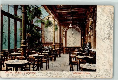 Dortmund 1904 Gasthaus Heinr. Stade Weißer Saal Palmen Kellner