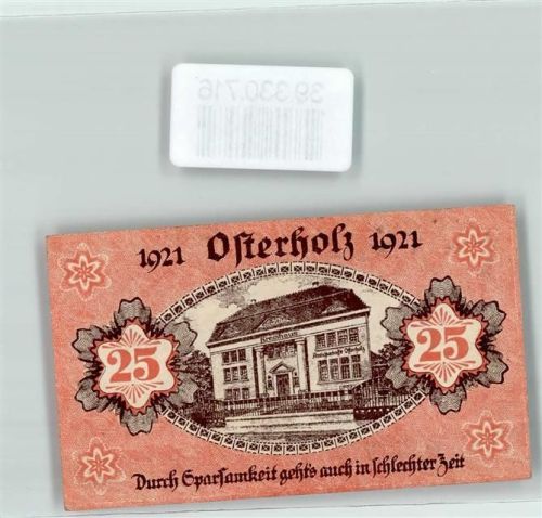 Osterholz-Scharmbeck Notgeld 25 Pfennig Kreishaus 1921