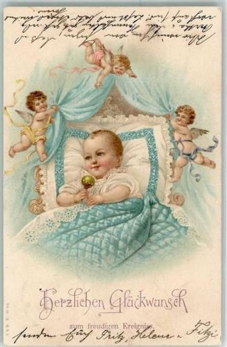 1905 Glückwunsch Geburt Baby