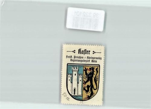 Kaster Vignette Wappen Freist. Preußen Rheinprovinz Regierungsbezirk Köln