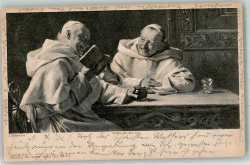 1902 sign.Grützner E. Heiteres aus alter Zeit Verlag Stroefer Nr.6 Serie 193