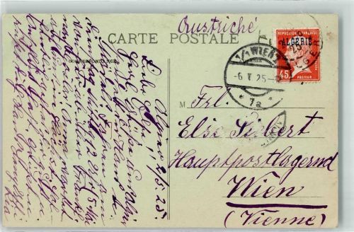 Alger Französische Briefmarke Überdruck Algerien