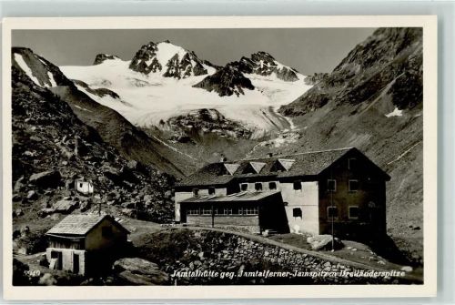 Galtür Jamtalhütte gegen Jamtalferner Jainspitze Dreiländerspitze