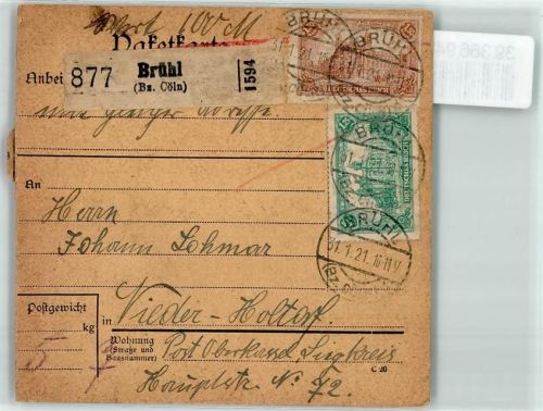 Brühl Paketkarte